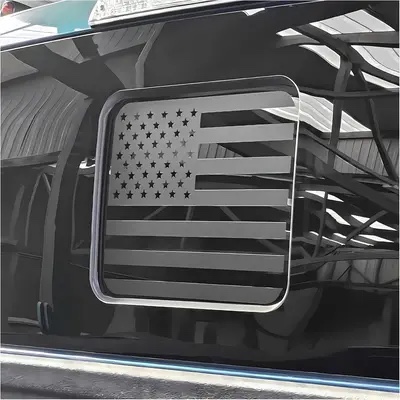 for Ford F150 Accessoreis, Rear Middle Window Matte Black Mountain American Flag Decals, for Ford F150 F250 F350 2015 206 2017 2018 2019 2020 2021 2022 2023 Accessories