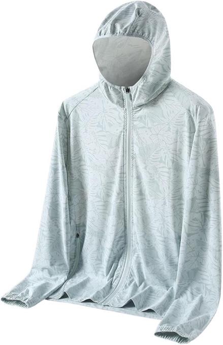 Bealin Men's UPF 50+ Light Jacket Full Zip Hoodie Sun Protection Outdoor Long Sleeve Fishing Hiking Performance Shirt - 2XL