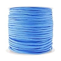 Mandala Crafts 1.5mm Light Blue Blind Strings Lift Shade Cord - 109 Yards Braided Nylon Cord for Rom