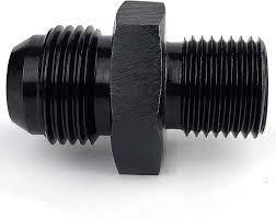 6AN Flare to M12 x 1.5 Pipe Hose Adapter Fitting, Aluminum Black Anodized AN6 Male Flare to M12-1.5