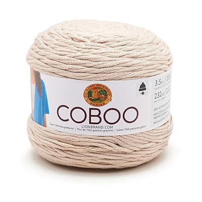 Lion Brand Yarn Coboo Yarn, Silver, 1 Skein 1 Pack