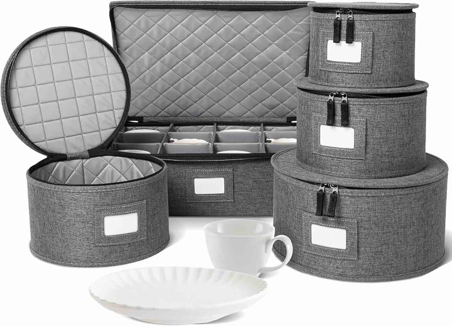 StorageLAB Storage Set 5 Pieces Set Shell and Stackable for Dinnerware Storage