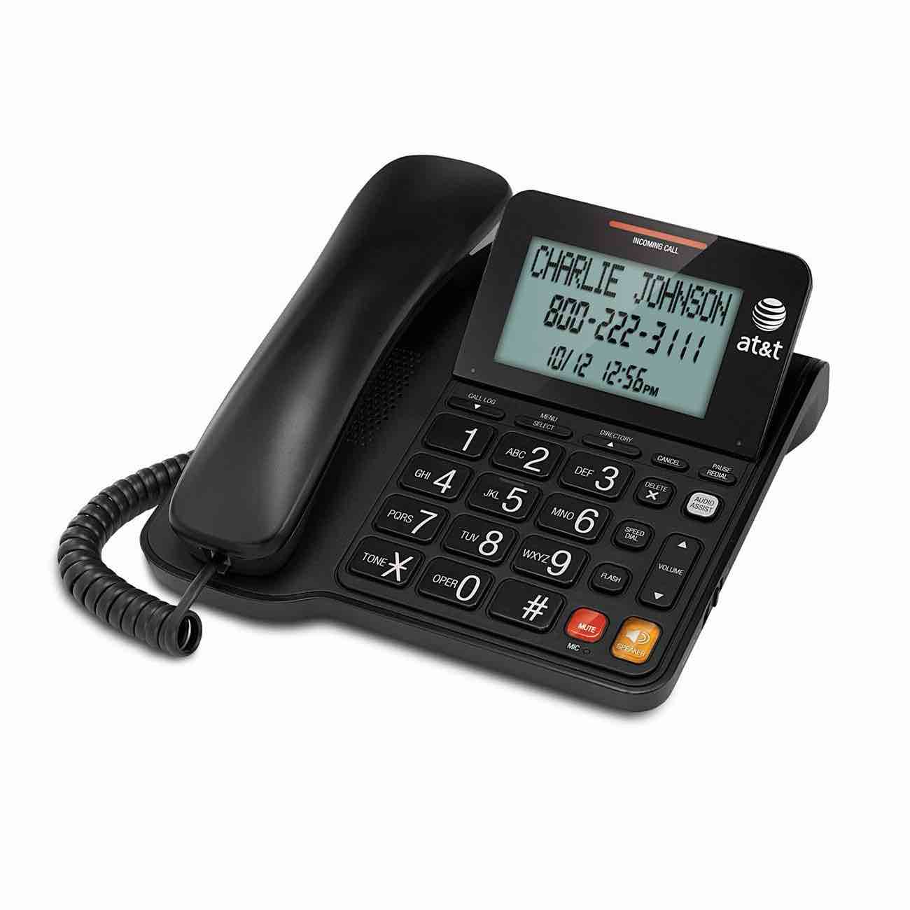 AT&T CL2940 Corded Phone with Caller ID/Call waiting, Speakerphone, XL Tilt Display, XL Buttons & Audio Assist Volume Boost (Renewed)