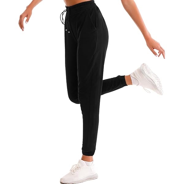 LIQIJMYY size Medium Womens high waist baggy sweat pants lounge drawstring workout pants with pokets sweats or women running joggers black medium