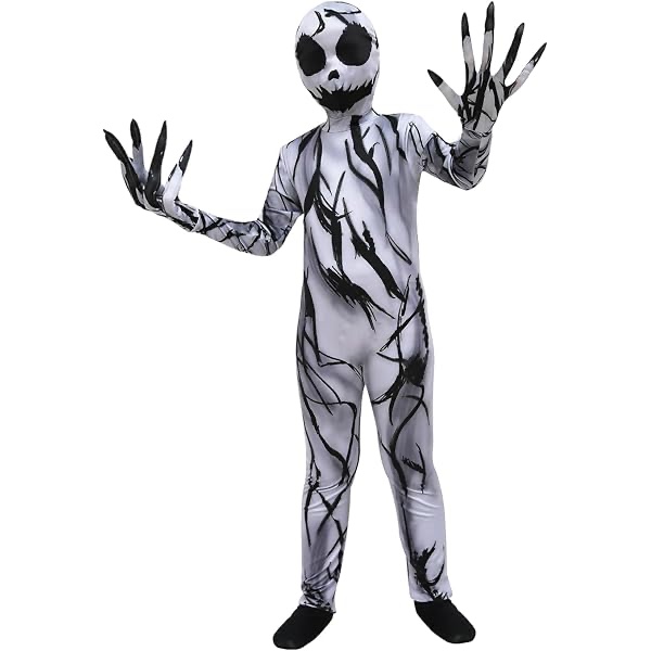 ROC PARTY Christmas Gifts Kids Full Body Black Spandex Suit - Unisex Stretch Costume for Halloween, Dress-Up Fits - Large