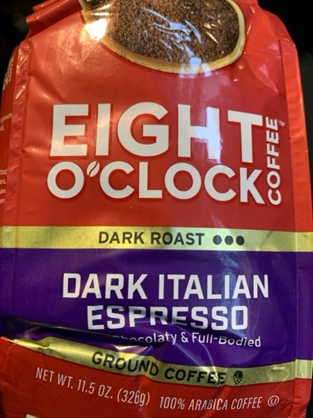 Eight O Clock Coffee Dark Ground Dark Italian Espresso Coffee 11.5 oz