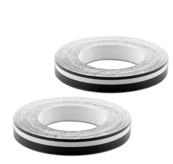 Nomocale Pack-2 Car Exterior Body Decal, 0.47" x 32.1Ft Personalized Pinstripe Sports Decoration, Cuttable Small Color Strip DIY Waterproof Stickers for Trunk Waistline, Universal for Cars (Black)