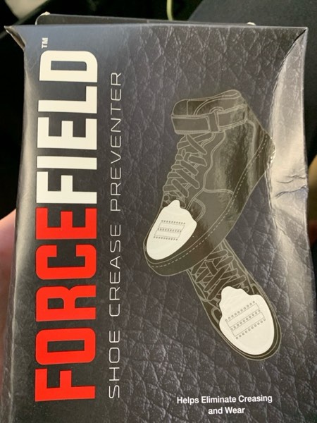 Condition photo showing New/Like New for FORCEFIELD Shoe Crease Preventer - Foam Crease Protector for Shoes & Boots - Fits Inside Toe Box, Prevents Creasing - Adhesive Strips for Secure Fit - Fits Kids Size 4-7, Women’s 5-12, Men’s 8+ Medium