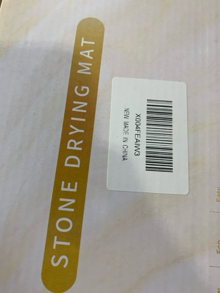 Condition photo showing New/Like New for Faucet Mat for Kitchen Sink, 24'' Long Diatomite Instant Drying Stone Sink Tray, Super Absorbent, Quick Drying Kitchen Sink Splash Guard for Bathroom Counter & Kitchen Sink - Keep Tidy