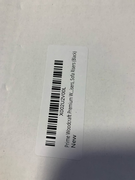 Condition photo showing New/Like New for Walnut Wood Risers - 2 Inch Height, 4 Risers, Black - Square Bed Risers for Storage and Cleaning - Heavy Duty Furniture Lifter for Table, Couch and Sofa Legs at Home and Office