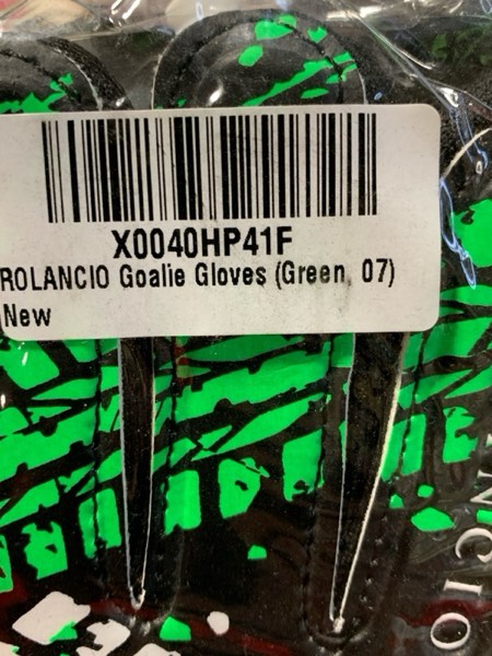 Condition photo showing New/Like New for Rolanicio Goalie Gloves | Kids Goalkeeper Gloves with Dual Wrist Protection | Soccer Gloves Non Slip Latex Material | Breathable Youth Goalie Gloves 7 Green
