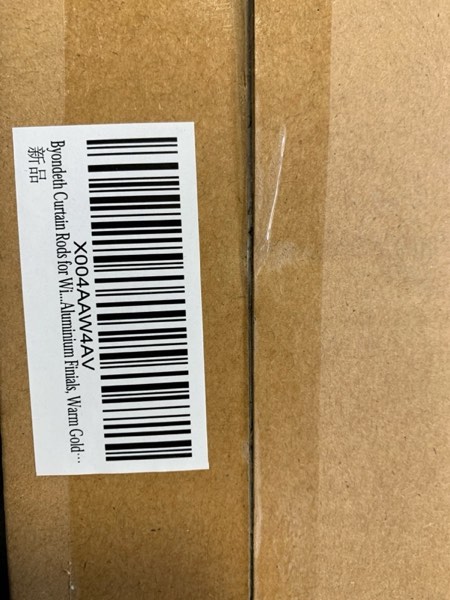 Condition photo showing New/Like New for Curtain Rods for Windows 16 to 28 Inches Adjustable Length 1 Inch Diameter Window Curtain Rod with Aluminium Finials, Warm Gold Warm Gold 16" to 28"