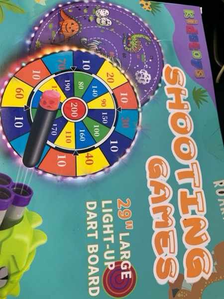 Halloween Party Games,2 in 1 29" LED Large Dart Board for Kids with 6 LED Sticky Balls and Shooting 