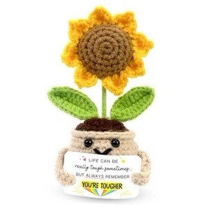 Inspirational Sunflower Crochet, Motivational Gifts for Women Men, Positive Crochet Sunflower for Cu