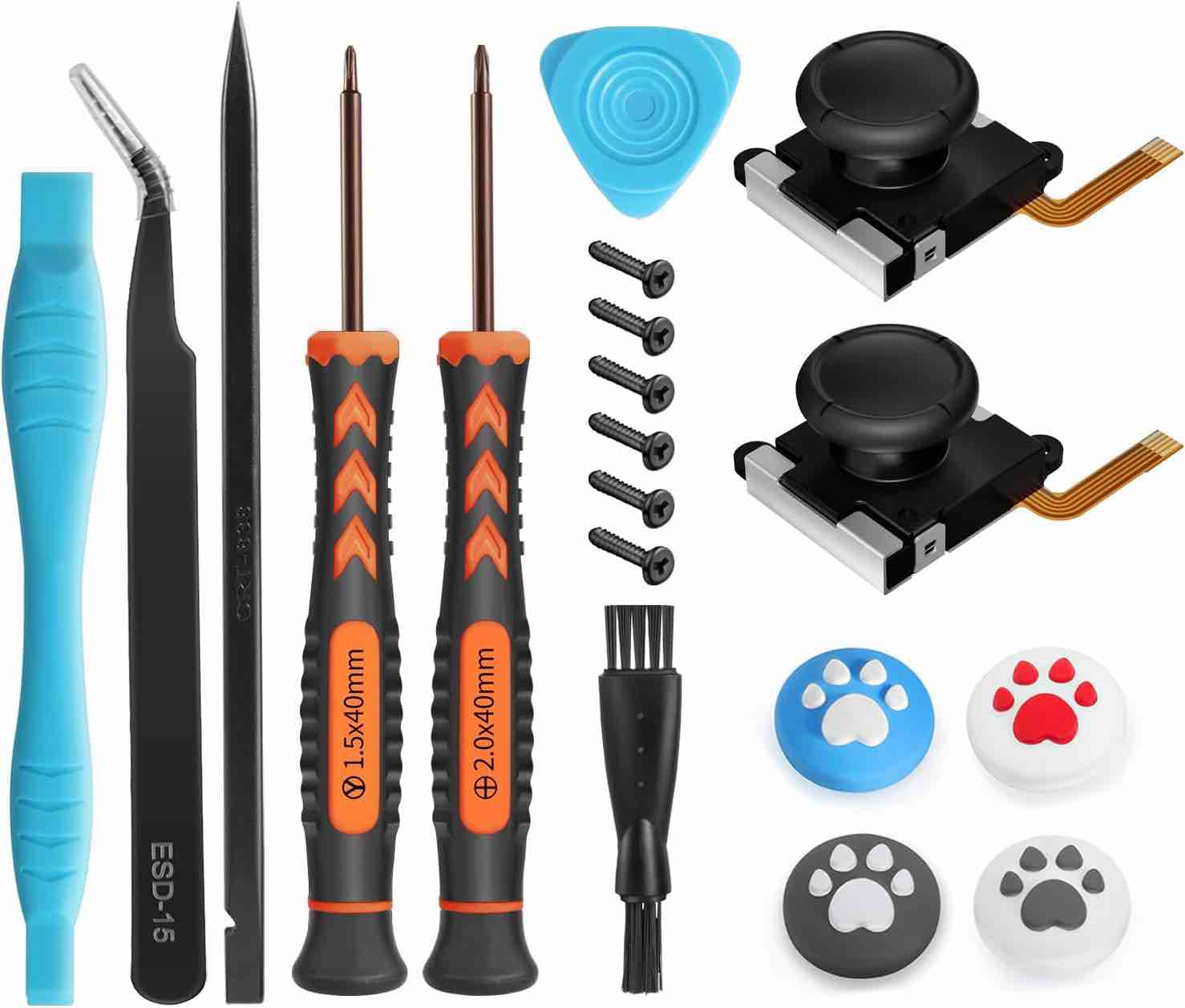 Hall Effect Joystick Replacement for JoyCon – 19 in 1 No Drifting Analog Stick Thumbstick Part Repai