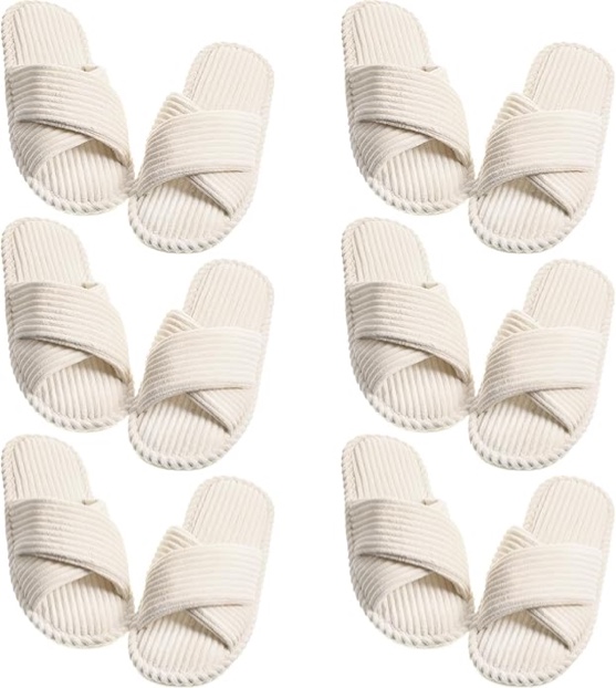 Yearntown 6 Pairs Slippers for Women Bridesmaid Slippers Bulk House Slippers Indoor Crossbands Open