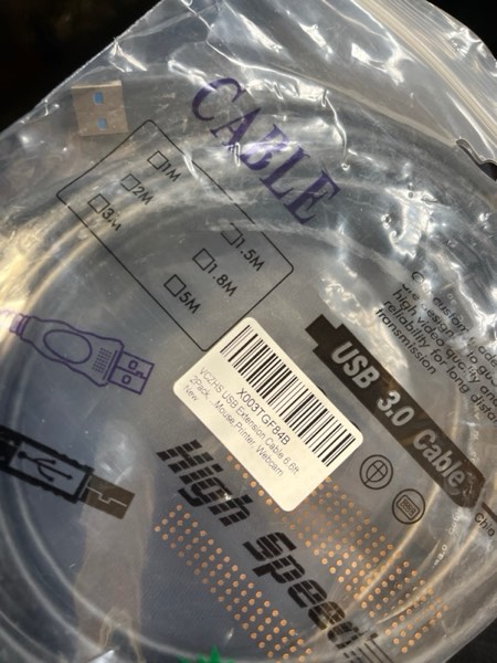 Condition photo showing New/Like New for VCZHS USB 3.0 Extension Cable (2 Pack, 6.6FT) - USB Male to Female for Flash Drive, Keyboard, Mouse, Printer, Webcam 6FT+6FT