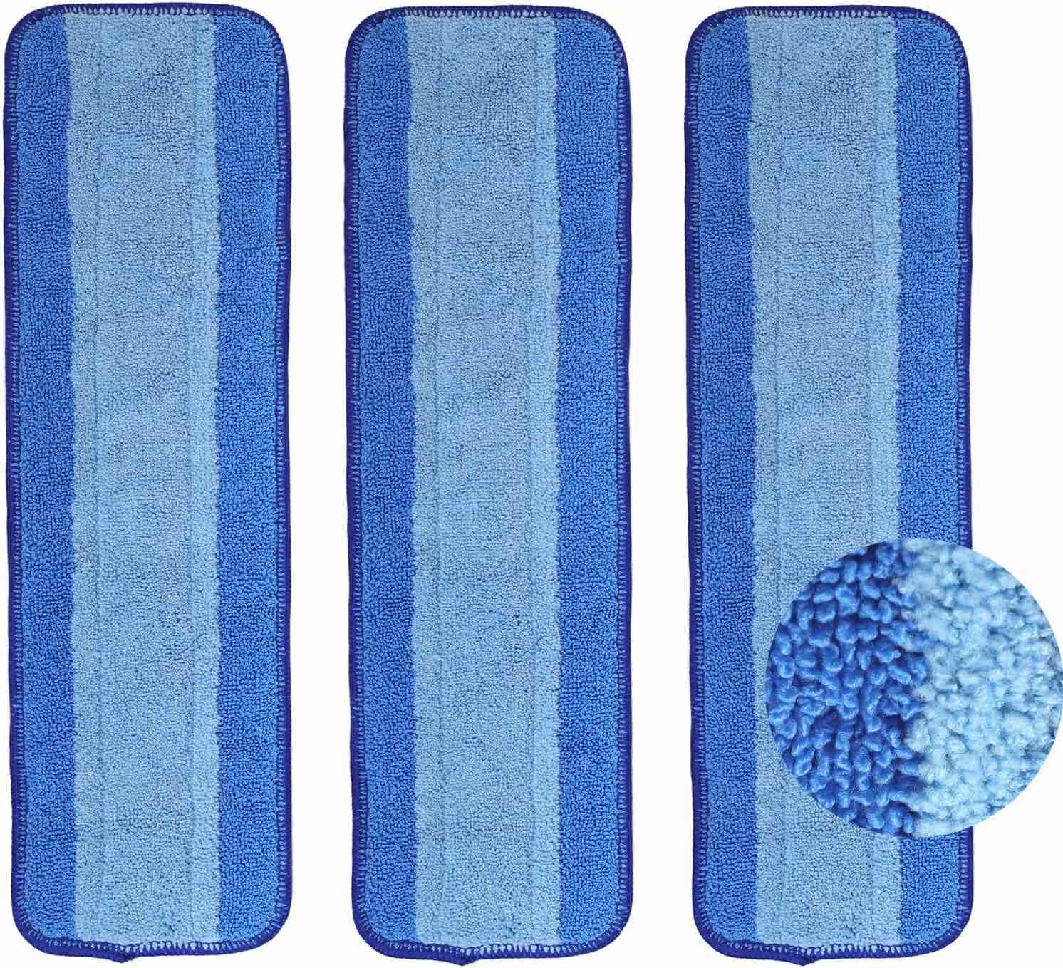 3 Pack Microfiber Cleaning Pad for Bona Spray Mop, Multi-Surface Floor Mop Hardwood Laminate Floor Replacement Mop Pad