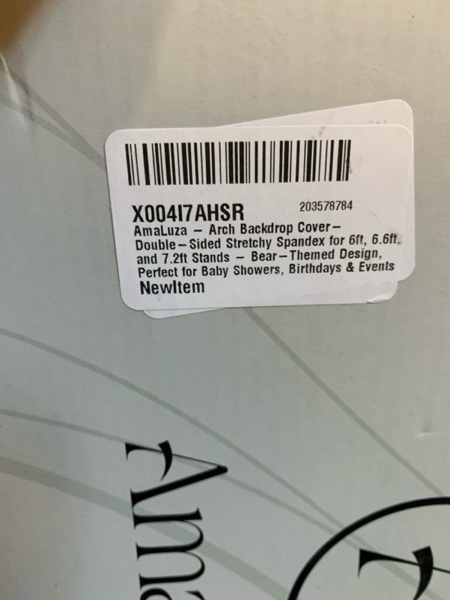 Condition photo showing New/Like New for Arch Backdrop Cover - Double - Sided Stretchy Spandex for 6ft, 6.6ft, and 7.2ft Stands - Bear - Themed Design, Perfect for Baby Showers, Birthdays, Weddings & Events Set of 3 - 6FT, 6.6FT, 7.2FT