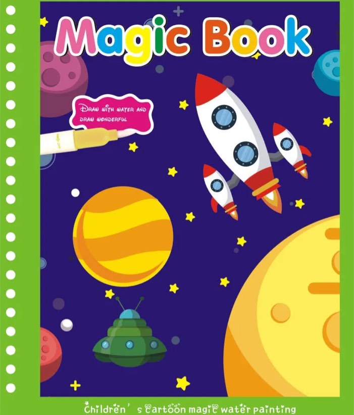 Quorlentis Magic Coloring Books for Kids, with Vehicles, Sea Life, Holiday Themes, Reusable Water Pa