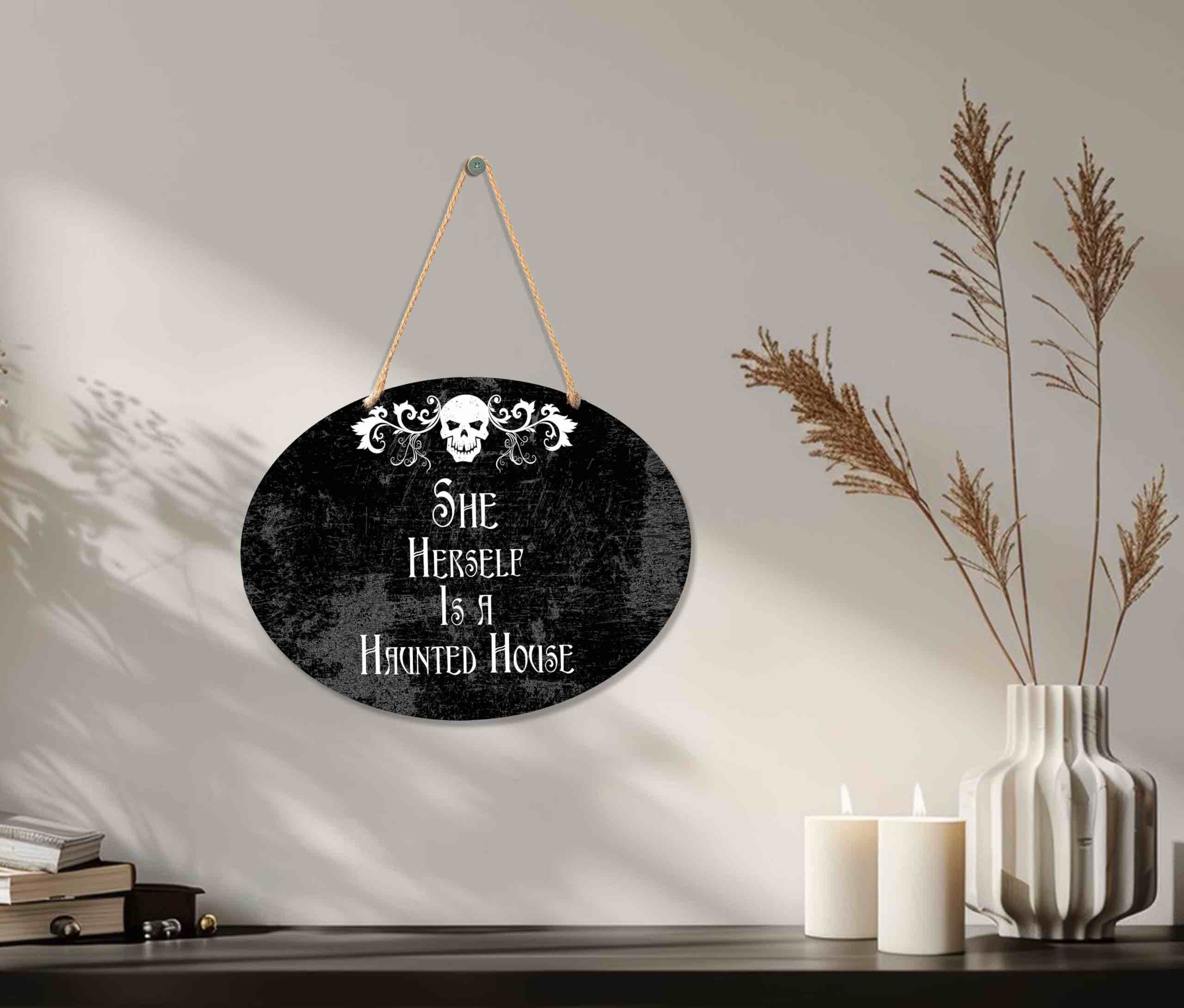 Gothic Wooden Sign, Funny Dark Humor Goth Halloween Wall Decor for Home Decor, Door Signs Decor, Wall Art Sign for Room Home Office Bathroom Bedroom,13