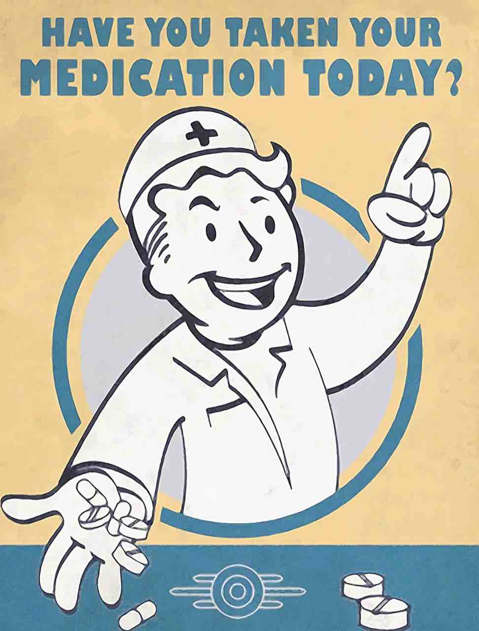 Fallout 4 - Gaming Poster/Print (Vault-Tec/Vault Boy - Surface - Never, Vault - Forever) (Size: 24 inches x 36 inches)