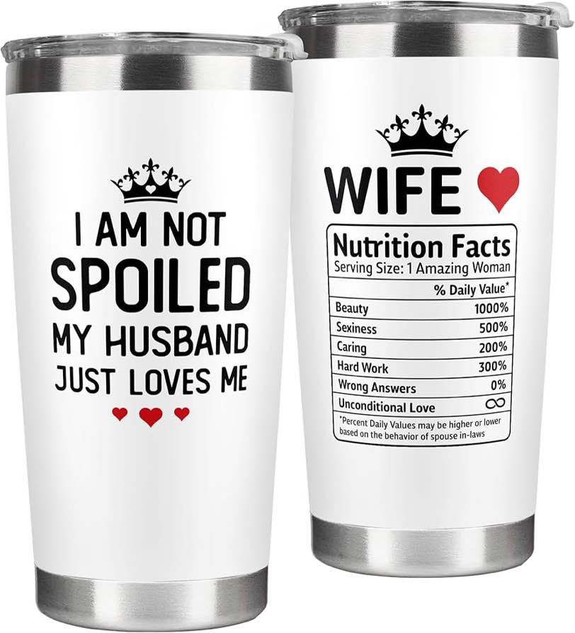 JYOGEJ Mothers Day Gift For Wife - Wife Mug - Birthday Gifts For Wifey, Her, Bride From Husband - Valentine, Anniversary, Christmas Gift Idea For Wifey - Tumbler 20 OZ