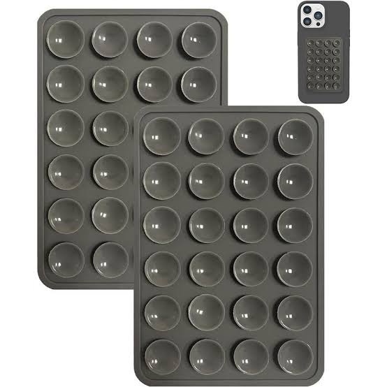 Silicone Suction Cup Phone Case Mount, Double Sided, Phone Accessories Hands-Free Strong Grip Holder for Selfies, Videos, Silicon Phone Stand (Olive)