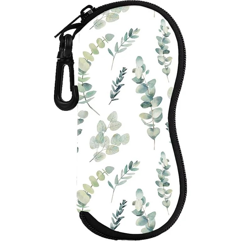 NUGGHU Sunglasses Soft Case, Ultra Light Portable Neoprene Zipper Eyeglass Case, Travel Pouch with Belt Clip for Men Women, Boho Leaf NUGGHU Sunglasses Soft Case, Ultra Light Portable Neoprene Zipper Eyeglass Case, Travel Pouch with Belt Clip for Men Women, Boho Leaf