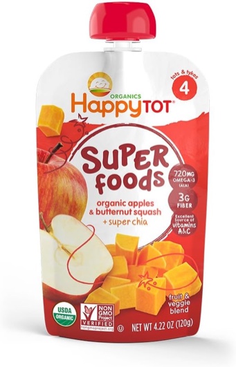 Organic Superfoods for Tots & Tykes, Stage 4, Butternut, Squash & Apple, 4.22 oz (120 g)