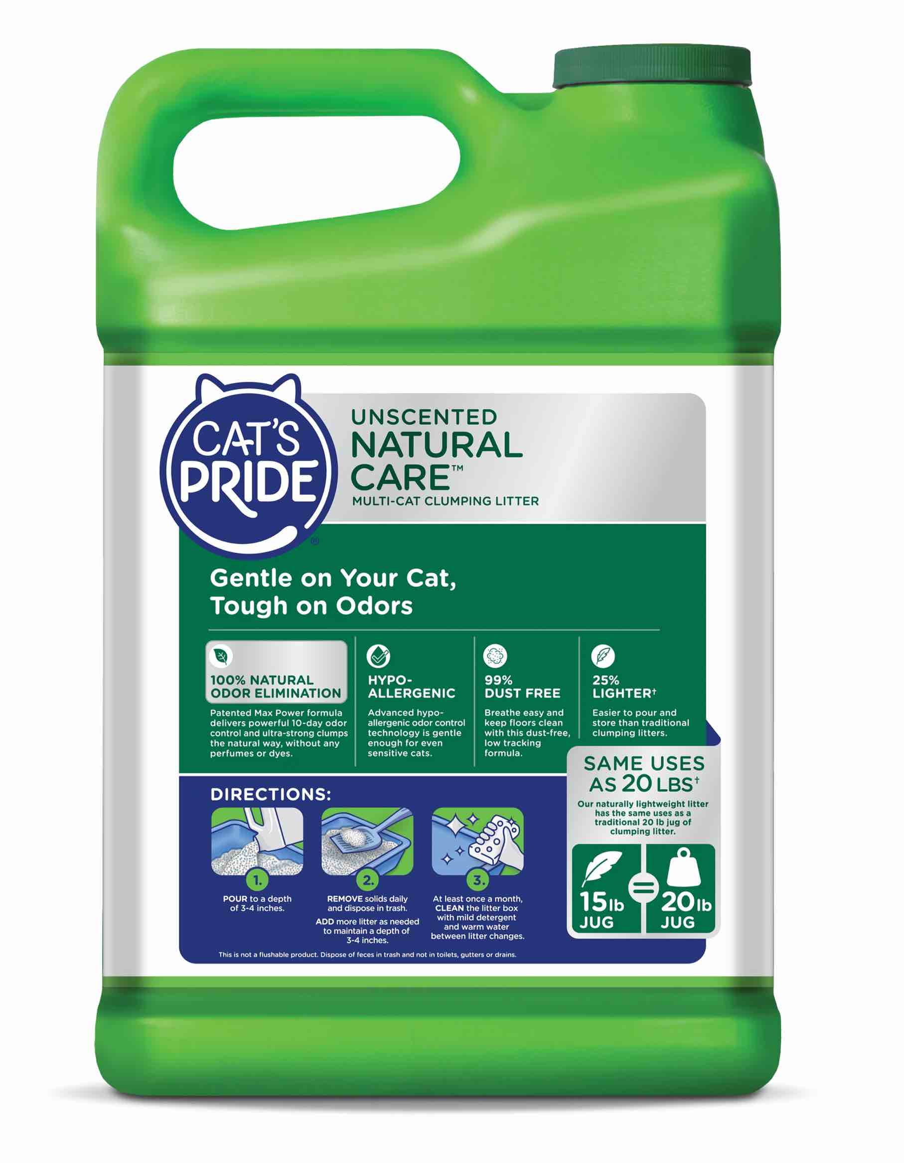 Cat's Pride 47115 Multi Cat Scented Scoopable Cat Litter, 15 lbs