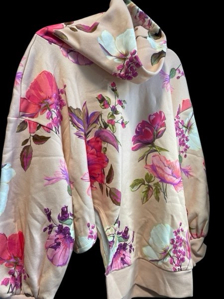 The Drop HFR x Women's Floral Print High Neck Fleece Top
