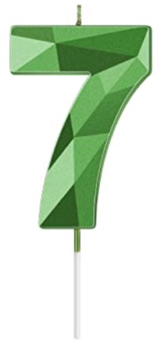 Fumete 13 Pcs Dynamite Candles TNT Themed Birthday Cake Candles 3D Design Green Number Candles TNT Cake Toppers for Kids Adults Birthday Wedding Baby Shower Video Game Party Supplies(Number 7)