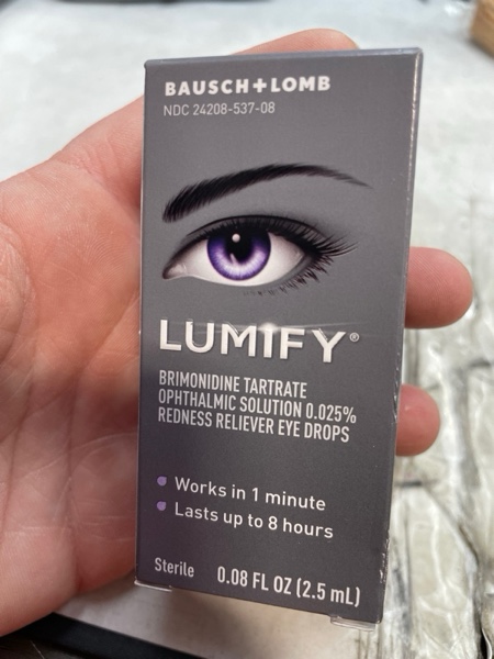 LUMIFY® Redness Reliever Eye Drops (Brimonidine Tartrate Ophthalmic Solution 0.025%) – from Bausch + Lomb 0.08 Fl. Oz. (2.5 mL)