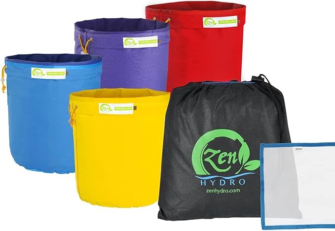 iPower 1-Gallon 4-Bag Herbal Ice Bubble Hash Bag Essense Extractor Kit Free Carrying Bag & Pressing Screen Included Zenhydro Anniversary Edition