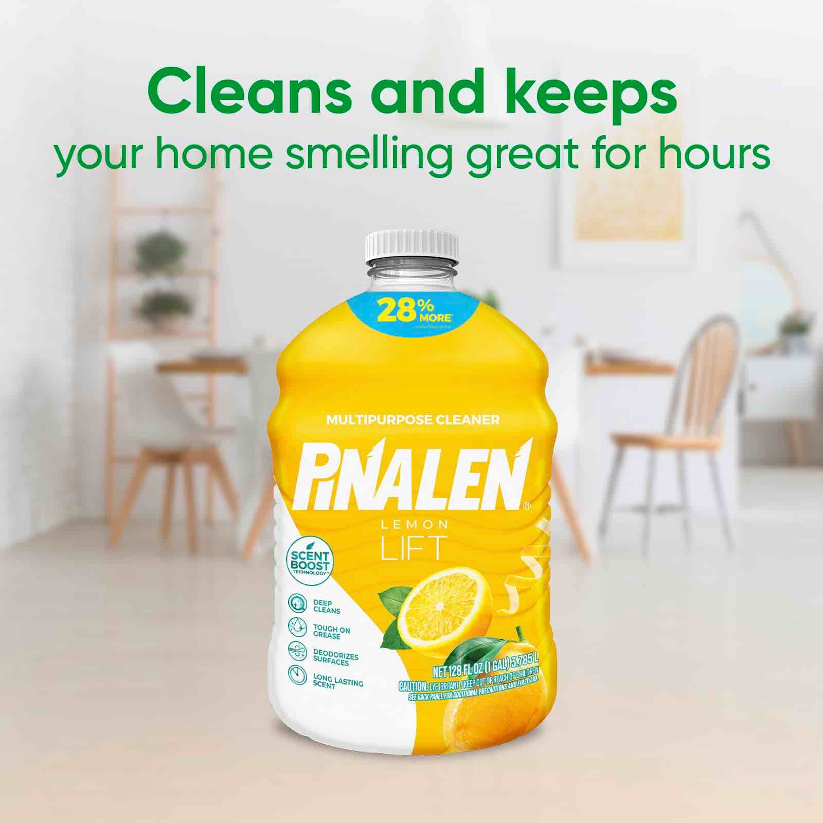 PINALEN Max Aromas Lemon Lift Multipurpose Cleaner, Kitchen, Floor, Bathroom and Surface Cleaning Product for Home, 128 fl.oz.