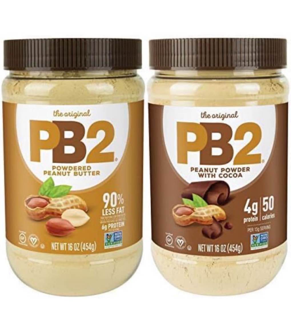 PB2 Powdered Peanut Butter Bundle - Original PB2 and Cocoa PB2 Peanut Butter Powder (Two 16oz Jars)