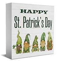 Funny St Patricks Day Shamrock Decor Desk Decor Wooden Box Sign St Patricks Day Decorations Irish Blessing Wood Block Plaque Box Sign for Home Office Shelf Table Decoration Happy St. Patrick's Day