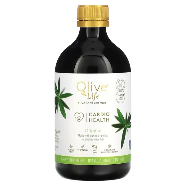 OLIVE LIFE Olive Leaf Extract, Cardio Health, Original (16.9 fl oz) — Use By: MAY 25 2026