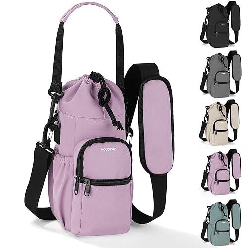 25/32/40 oz Water Bottle Holder with Strap, Water Bottle Bag Crossbody Insulation Water Bottle Holder with Small Purse, Adjustable Shoulder Strap