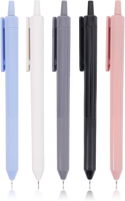 EooUooIP Gel Ink Pens, 5 PCs 0.5mm aesthetic school supplies Retractable Gel Pens With Comfortable Full Grip for School Office Home Supplies