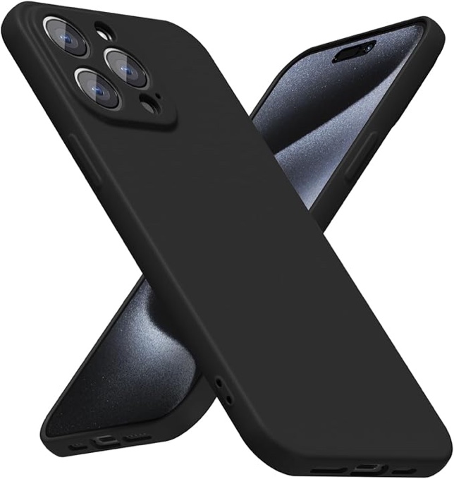 Black Silicone Case for iPhone 15 Pro