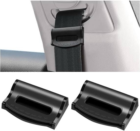 2 Pcs Seatbelt Adjuster, Comfort Car Shoulder Seat Belt Clip, Seat Belt Adjuster for Adults (Black)