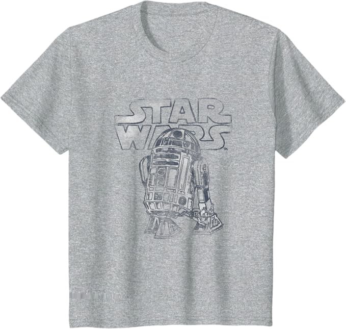 (Size L) Star Wars Classic Vintage Distressed R2-D2 Droid Sketch T-Shirt