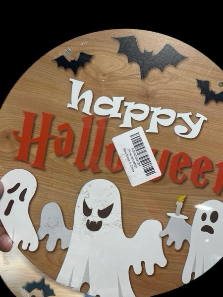 Halloween Door Hanger, Happy Halloween Sign, Halloween Spooky Sign, Halloween Door Decorations, Halloween Home Deccor, Round Door Hanger, Halloween Wood Hanging Sign -WSMP05