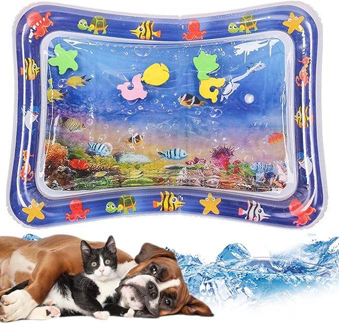 Thickened Sensory Water Playmat for Cats, Water Sensory Playmat with Fish for Pet Play, Thickened Water Sensor Play Mat, Sensory Water Play Mat for Cats (Tropic Fish, for Pet)