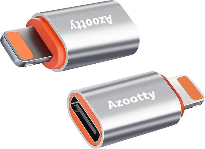 USB C adapter for lighting, 20W type C adapter for Lightn-ing PD fast charging compatible with iPhone/iPab Two-piece USB C charger adapter (Bule) (silver)