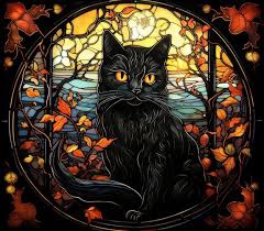 Halloween Door Sign,Black Cat Door Hanger, Halloween Spooky Sign, Halloween Door Decorations, Halloween Home Deccor, Round Door Hanger, Halloween Wood Hanging Sign -WSMP03