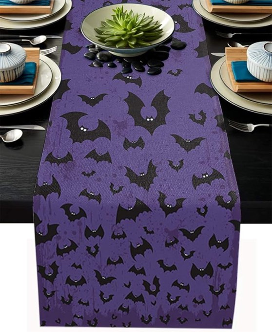 WRAPAHOLIC Halloween Table Runner - 13 x 72 Inch - Seasonal Fall Kitchen Dining Table Decoration for Home Party Decor - Horror Spider