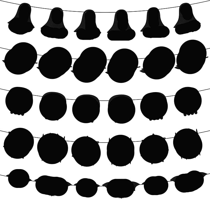A1diee Black Banner Decorations Garland Strings Hanging Banner for Party Supplies